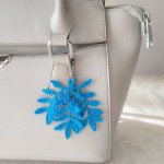 Jóia de bolsa - Folhas - Azul eléctrico