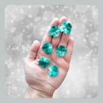 Trevo de 4 folhas - branco a verde menta