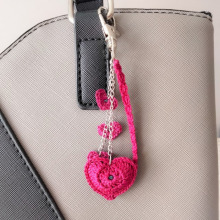 Jóia de saco 'coração' Fuchsia