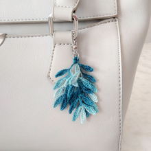 Jóia de bolsa - Folhas - Azul