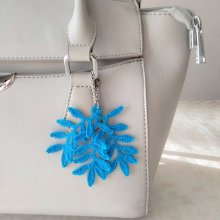 Jóia de bolsa - Folhas - Azul eléctrico