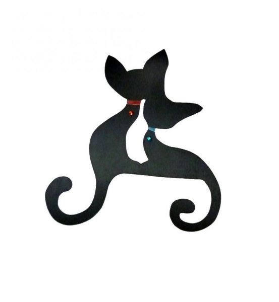 Sinal de parede ou de porta grande casal de gatos em abra&ccedil;ar um strasse 43x41 cm