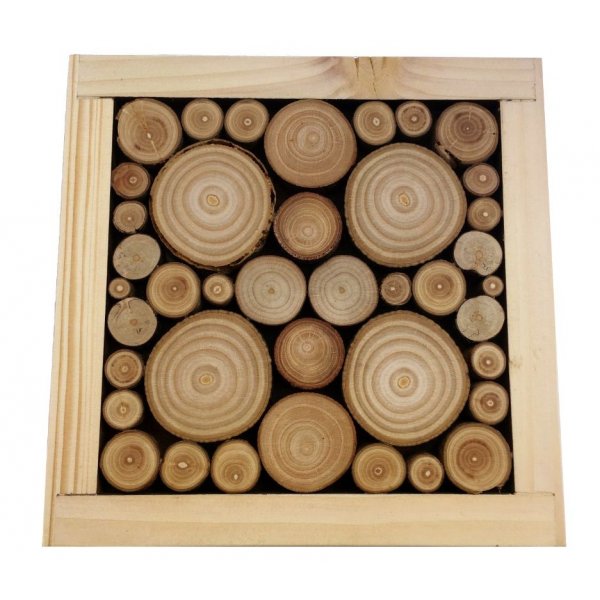 Tapete de mesa em toros de loureiro / madeira de avel&atilde;, revers&iacute;vel numa ch&aacute;vena com decora&ccedil;&atilde;o de cora&ccedil;&atilde;o jacquard