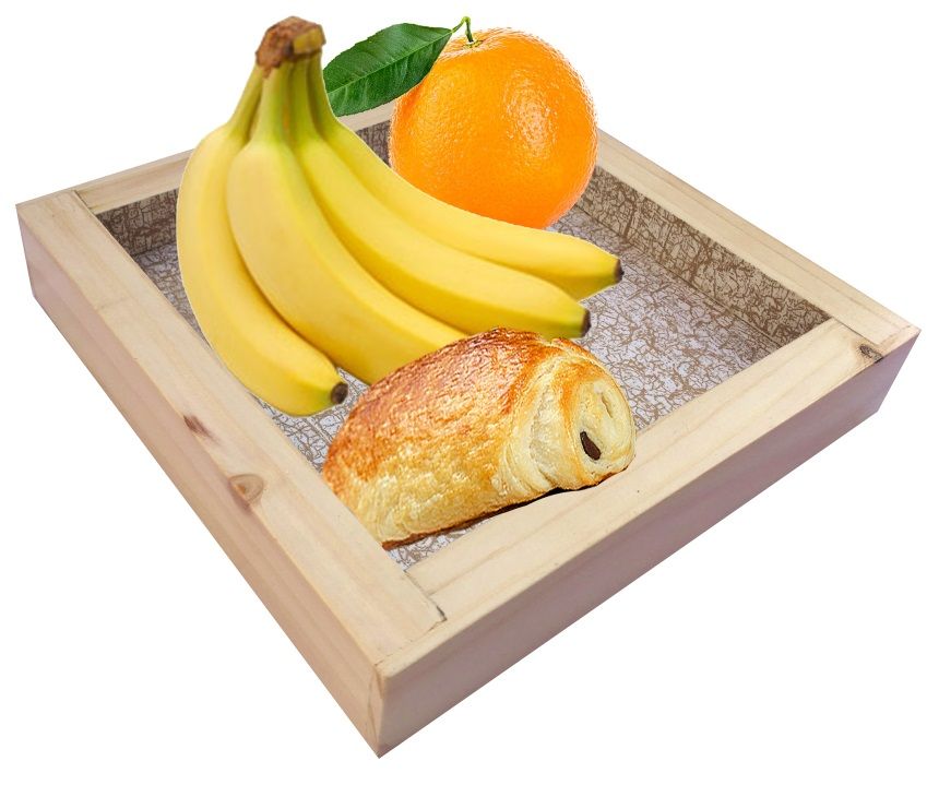 Tapete de mesa em madeira de avelã / lilás, reversível numa chávena com decoração de crepitação dourada