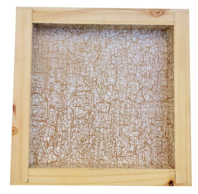 Tapete de mesa em madeira de avelã / lilás, reversível numa chávena com decoração de crepitação dourada