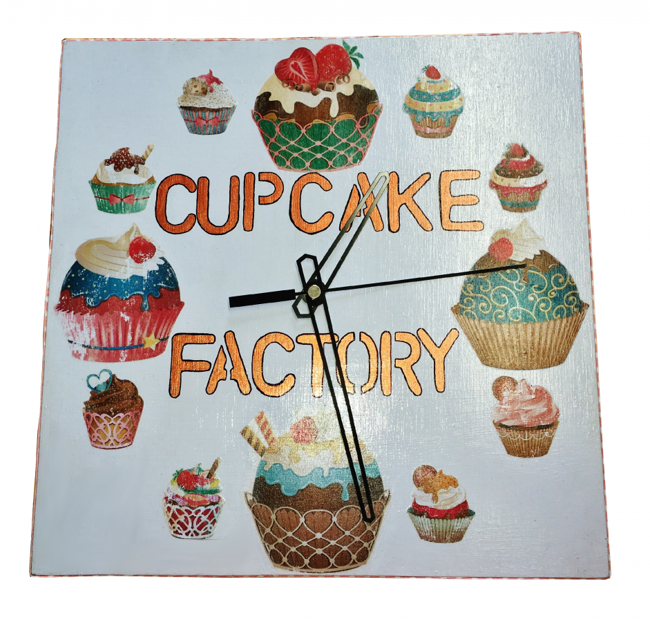 Carreira de relógio de madeira modelo "cup-cake-cake 