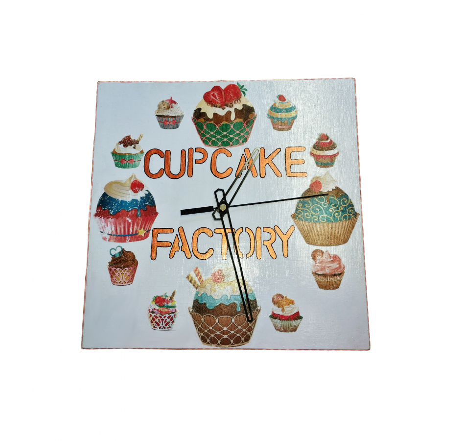 Carreira de relógio de madeira modelo "cup-cake-cake 