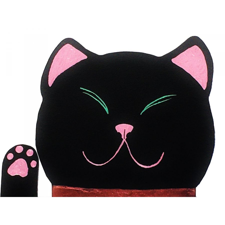 Relógio de madeira modelo "Maneki-neko" Gato chinês