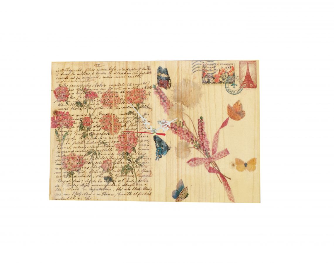 Relógio de parede rectangular decorado Cartão postal Vintage