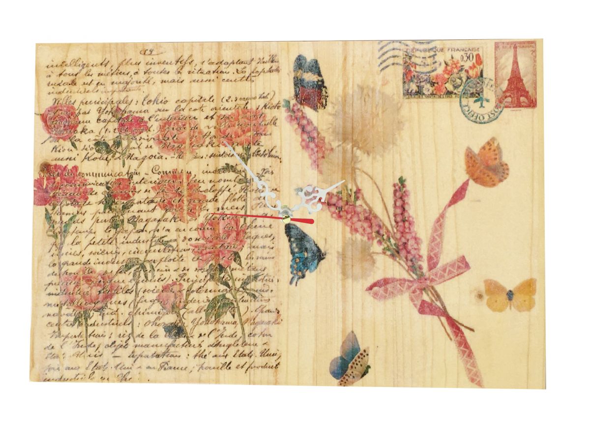 Relógio de parede rectangular decorado Cartão postal Vintage