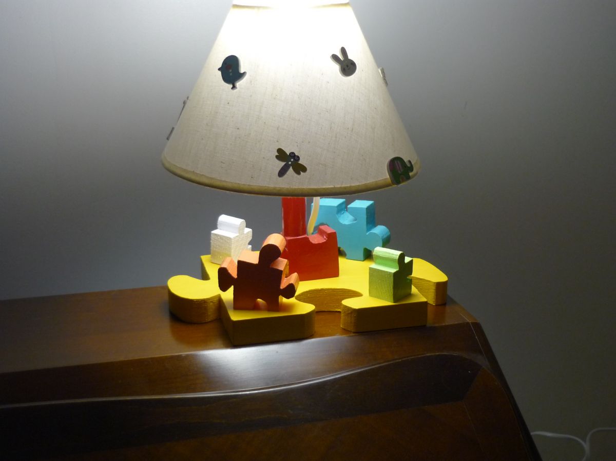 Candeeiro de cabeceira para crianças "The Puzzle" H 30 Cm