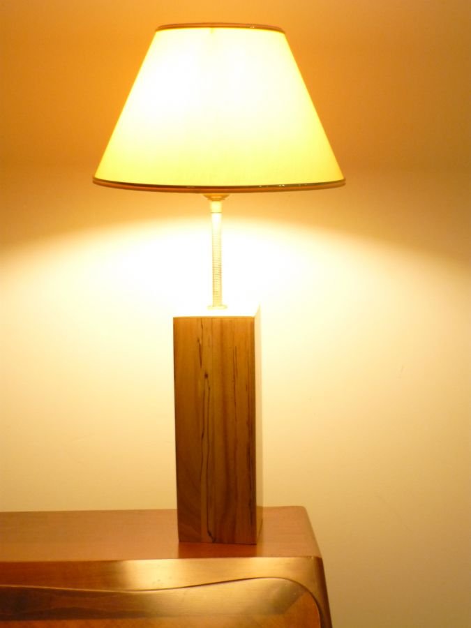 Lâmpada de Mesa 56 Cm, Madeira Nobre : Cinzas, Bétula Marmorizada