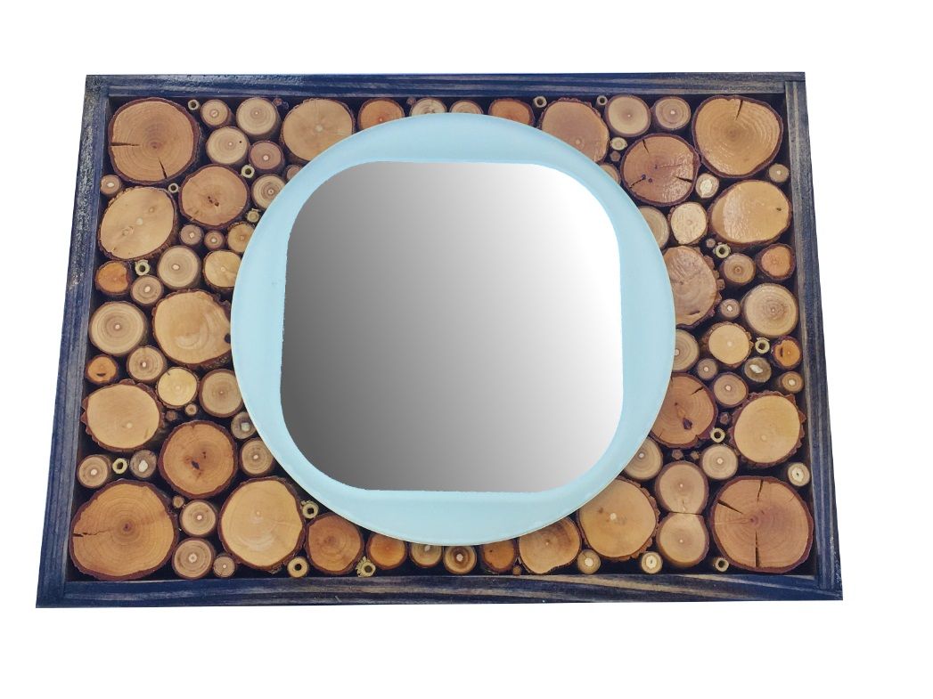Espelho rectangular em madeira de ébano 31 x 22
