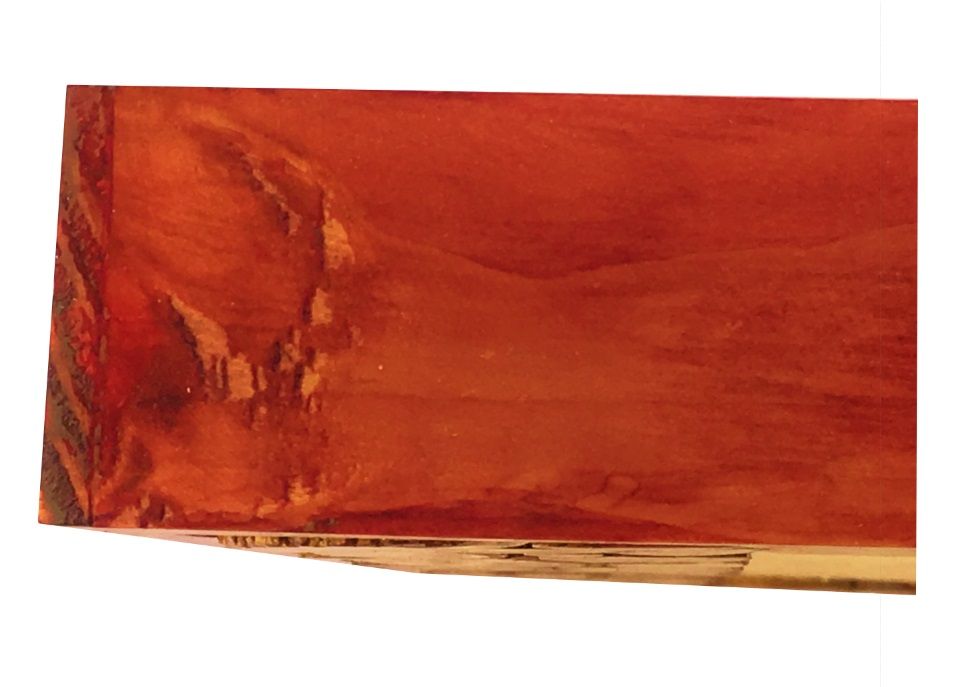 Grande espelho rectangular em madeira de mogno vermelho 47 x 56 cm