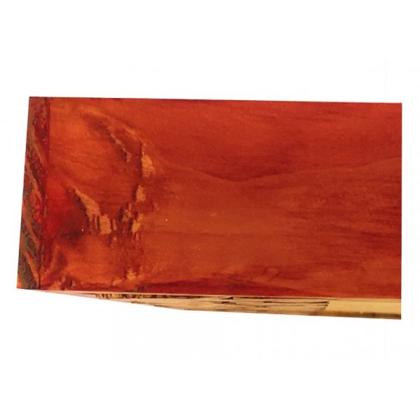 Grande espelho rectangular em madeira de mogno vermelho 47 x 56 cm