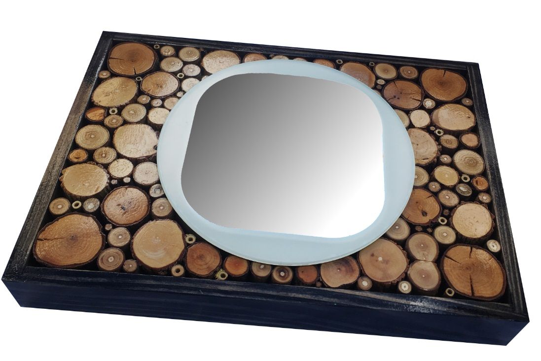 Espelho rectangular em madeira de ébano 31 x 22