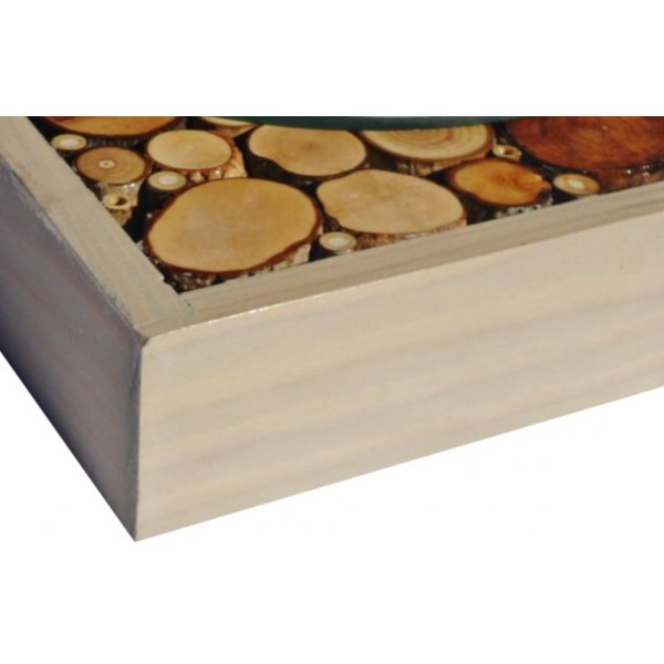 Espelho rectangular de tronco 39 x 20 cm cinzento
