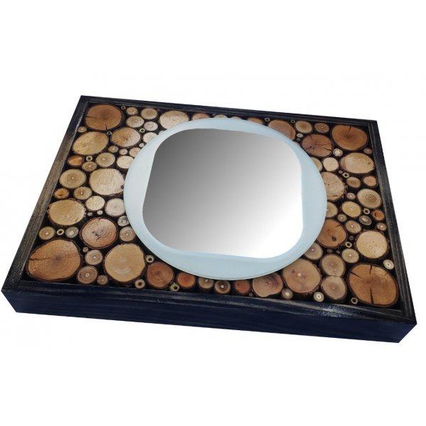 Espelho rectangular em madeira de ébano 31 x 22