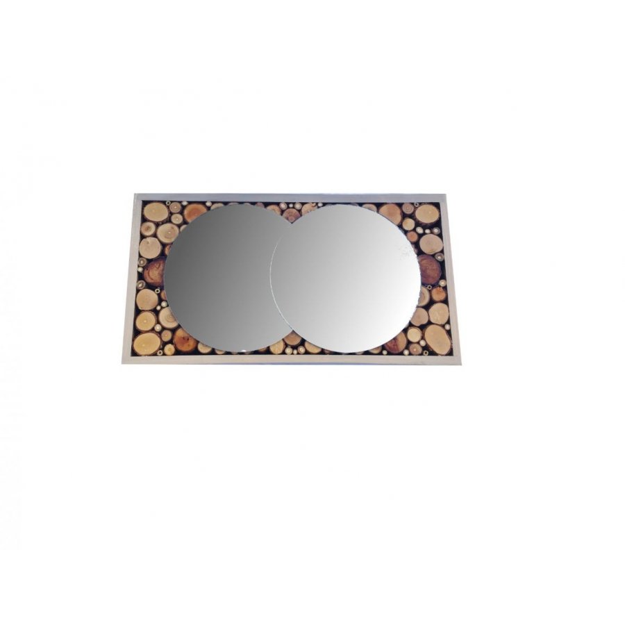 Espelho rectangular de tronco 39 x 20 cm cinzento