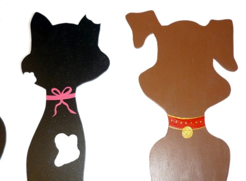 Casal de gato e cão como decoração de parede 