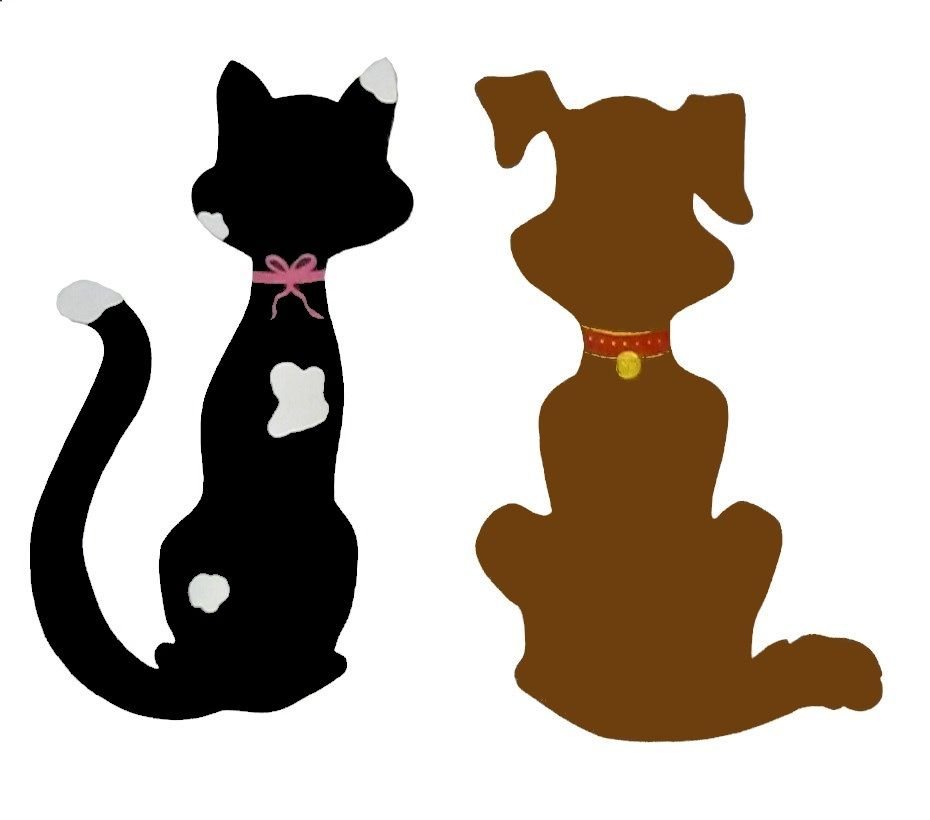 Casal de gato e cão como decoração de parede 