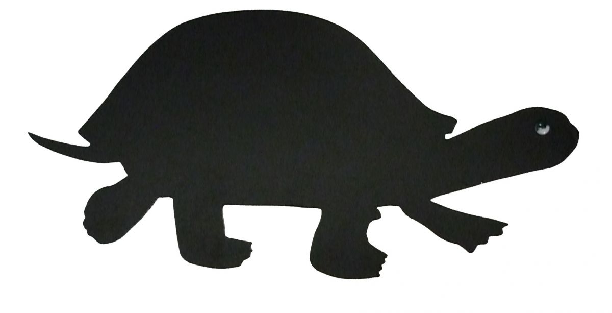 Modelo de parede ou placa de porta de madeira: tartaruga 41x20 cm preto
