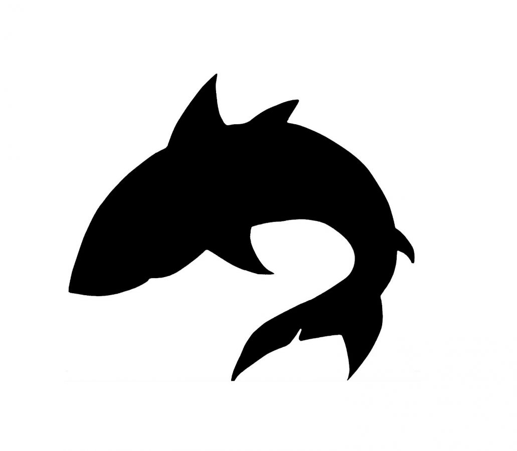 Modelo de parede ou placa de porta de madeira: Shark 34x34 Cm preto