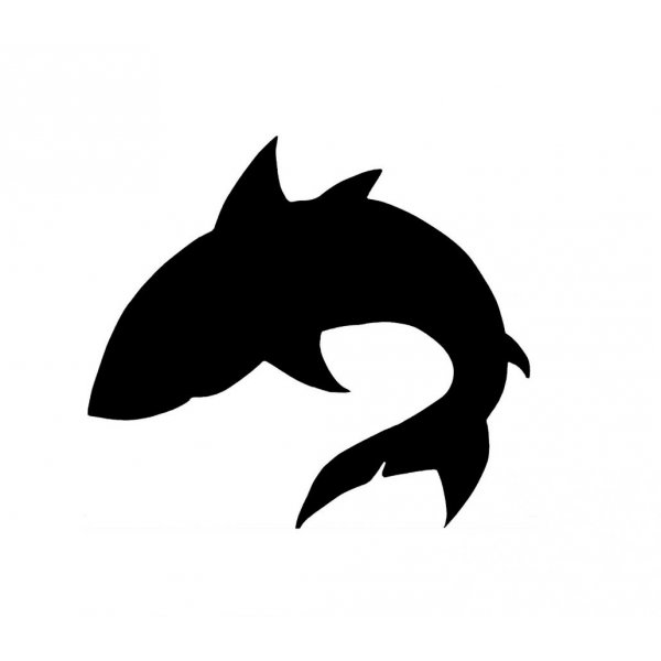 Modelo de parede ou placa de porta de madeira: Shark 34x34 Cm preto