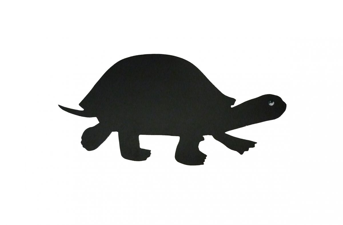 Modelo de parede ou placa de porta de madeira: tartaruga 41x20 cm preto