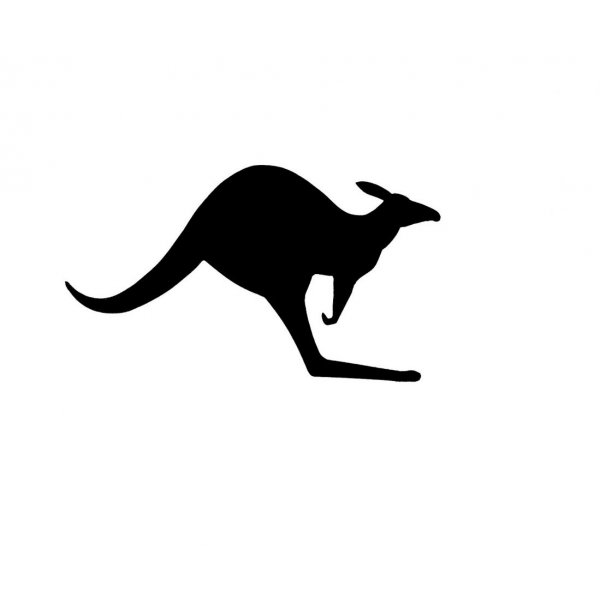 Modelo de parede ou placa de porta de madeira: canguru 39x22 cm preto