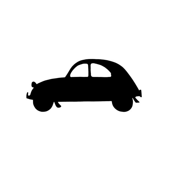 Modelo de parede ou placa de porta de madeira : Carro dois Cavalos 2 Cv 40X19 cm preto
