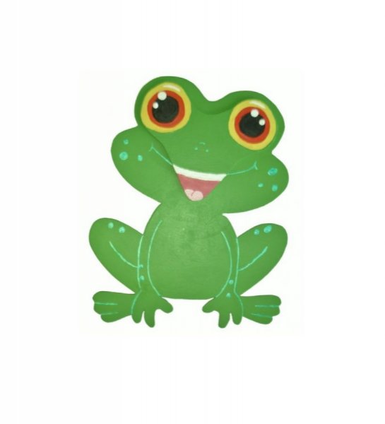 Modelo de parede ou placa de porta de madeira: manga de sapo chibi 21x20 cm verde