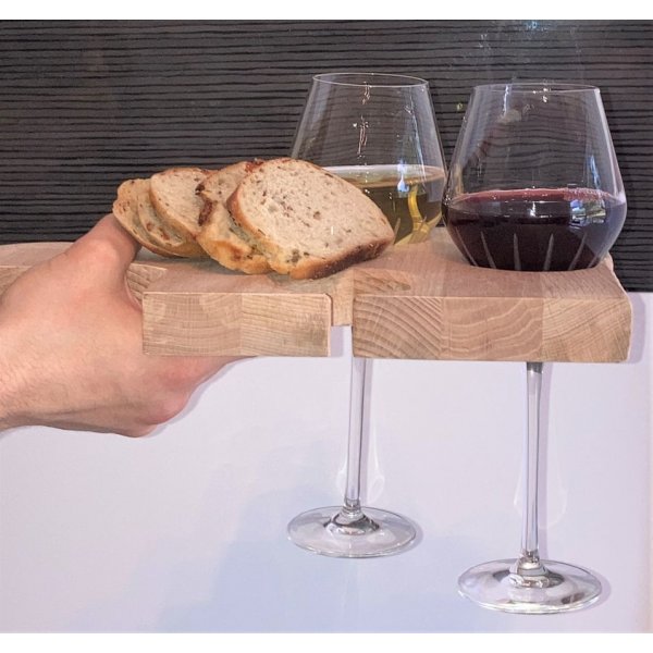 T&aacute;bua de corte de madeira de faia natural Fsc Model Puzzle Piece 3 Glass Slot