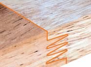 Tábua de corte de madeira de faia natural FSC com modelo de pata de gato para 4 copos de aço