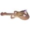 Tábua de corte de madeira de faia natural FSC modelo de guitarra para 2 copos