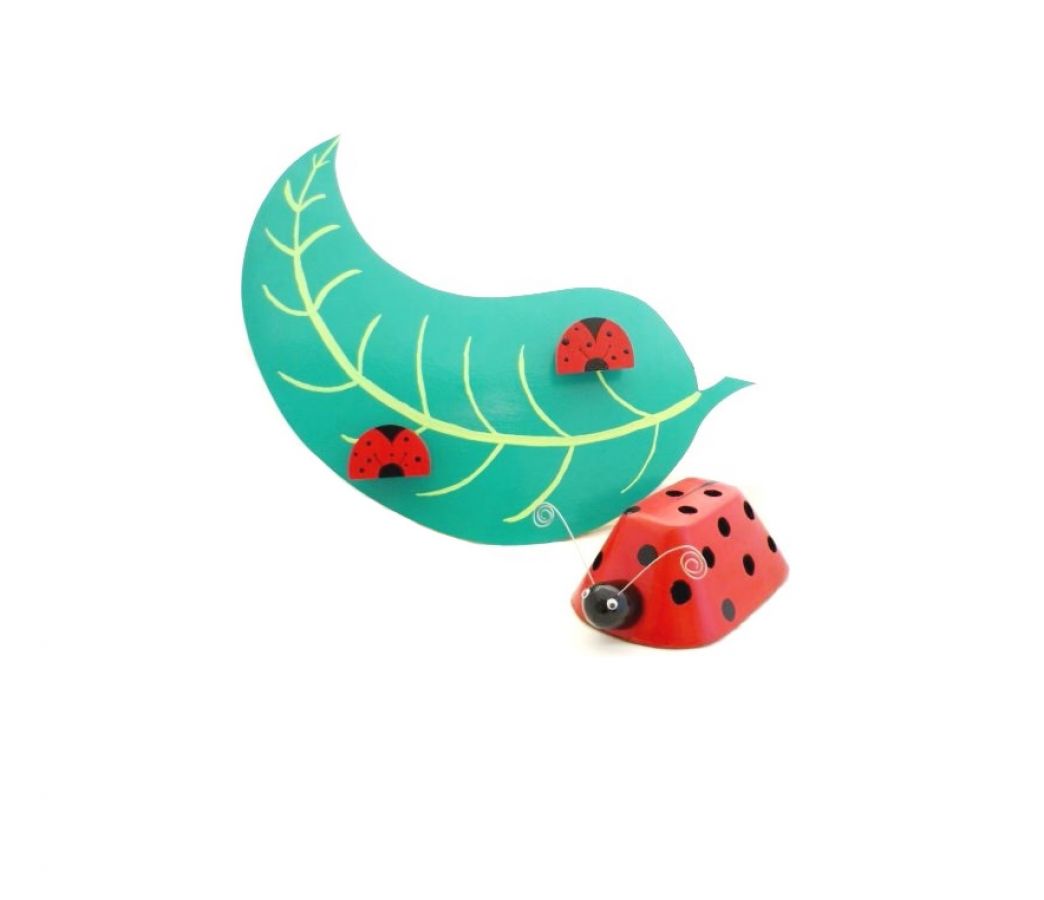 Porta-capas e copo de lápis Ladybird e folha