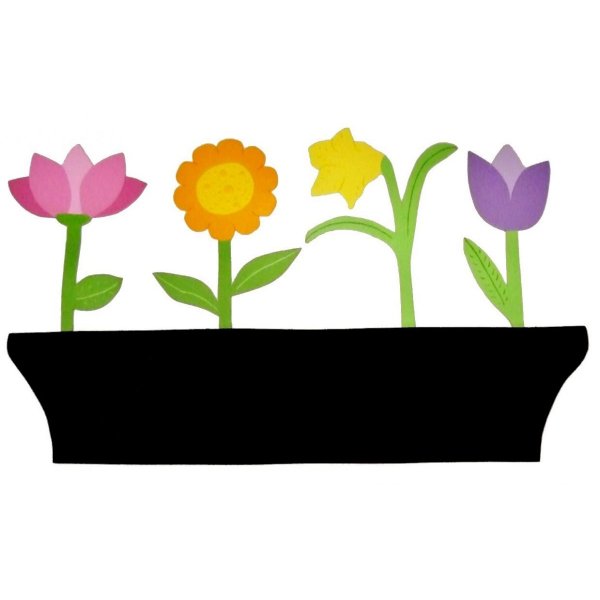 Lembrete de mesa de ardósia em modelo de madeira: caixa de flores 58x35 cm