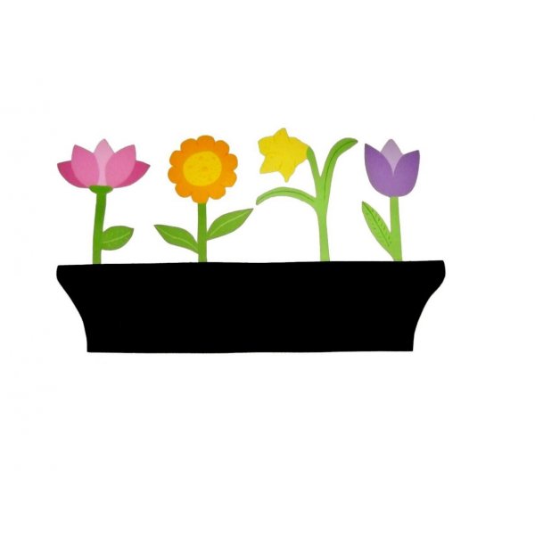 Lembrete de mesa de ard&oacute;sia em modelo de madeira: caixa de flores 58x35 cm