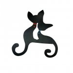 Sinal de parede ou de porta grande casal de gatos em abraçar um strasse 43x41 cm