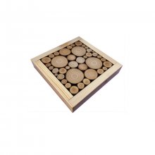 Tapete de mesa em toros de loureiro / madeira de avelã, reversível numa chávena com decoração de coração jacquard