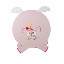 Humor 'porco voador' do relógio de madeira