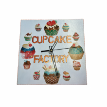 Carreira de relógio de madeira modelo 'cup-cake-cake 