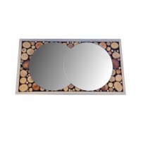 Espelho rectangular de tronco 39 x 20 cm cinzento