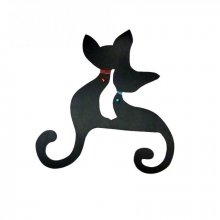 Sinal de parede ou de porta grande casal de gatos em abraçar um strasse 43x41 cm