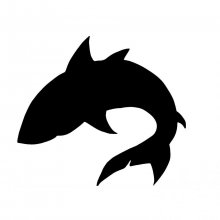 Modelo de parede ou placa de porta de madeira: Shark 34x34 Cm preto