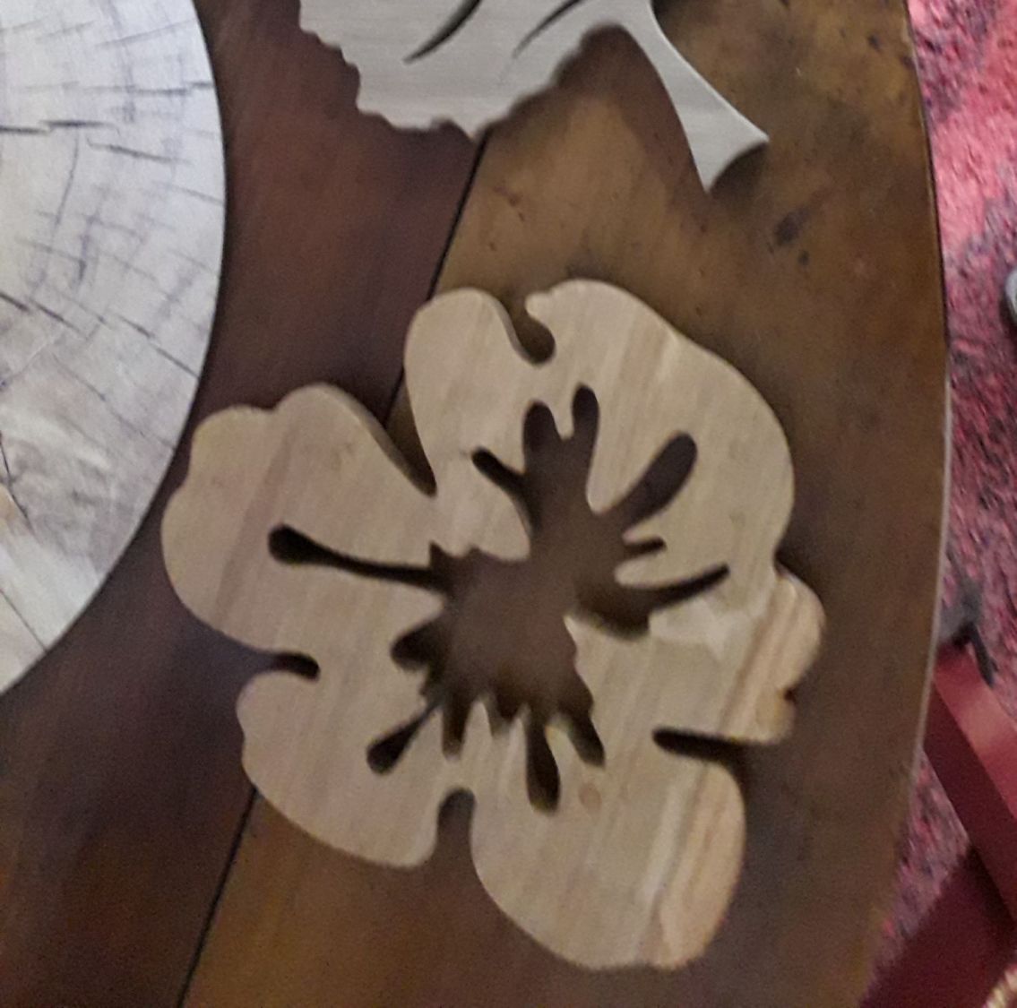 Fleur de pensée trivet em carvalho maciço de 15 mm de espessura
