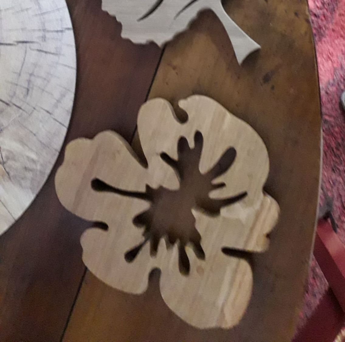 Fleur de pensée trivet em carvalho maciço de 15 mm de espessura