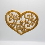 Coração de trabalho aberto com a palavra AMOR recortado