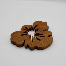 Fleur de pensée trivet em carvalho maciço de 15 mm de espessura