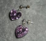 Brincos Swarovski com coração de cristal em 925 tachas de prata